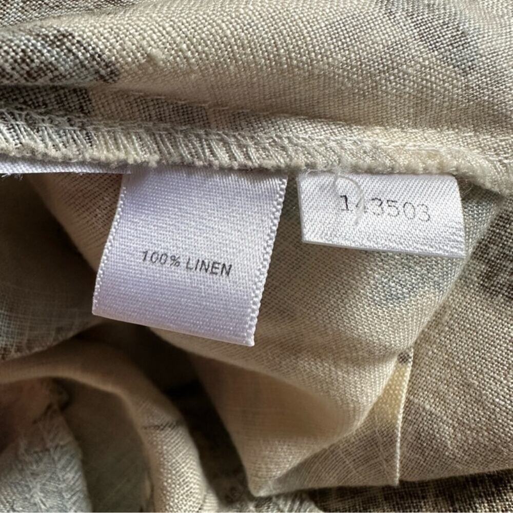Ann Taylor 100% Linen Tiered Skirt Floral Cottage Boho Prairie Casual Summer 2P - Picture 4 of 5
